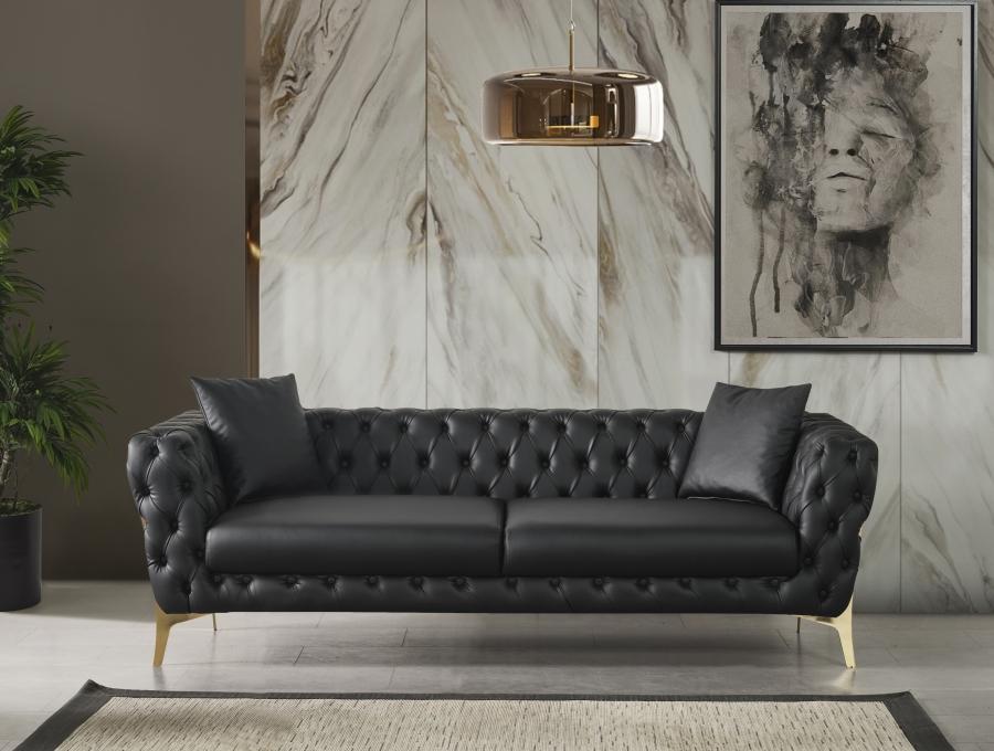 

    
Contemporary Black Engineered Wood Sofa Meridian Furniture Aurora 682Black-S

