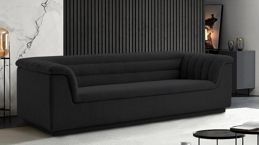 

    
Contemporary Black Engineered Wood Sofa Meridian Furniture Cascade 191Black-S
