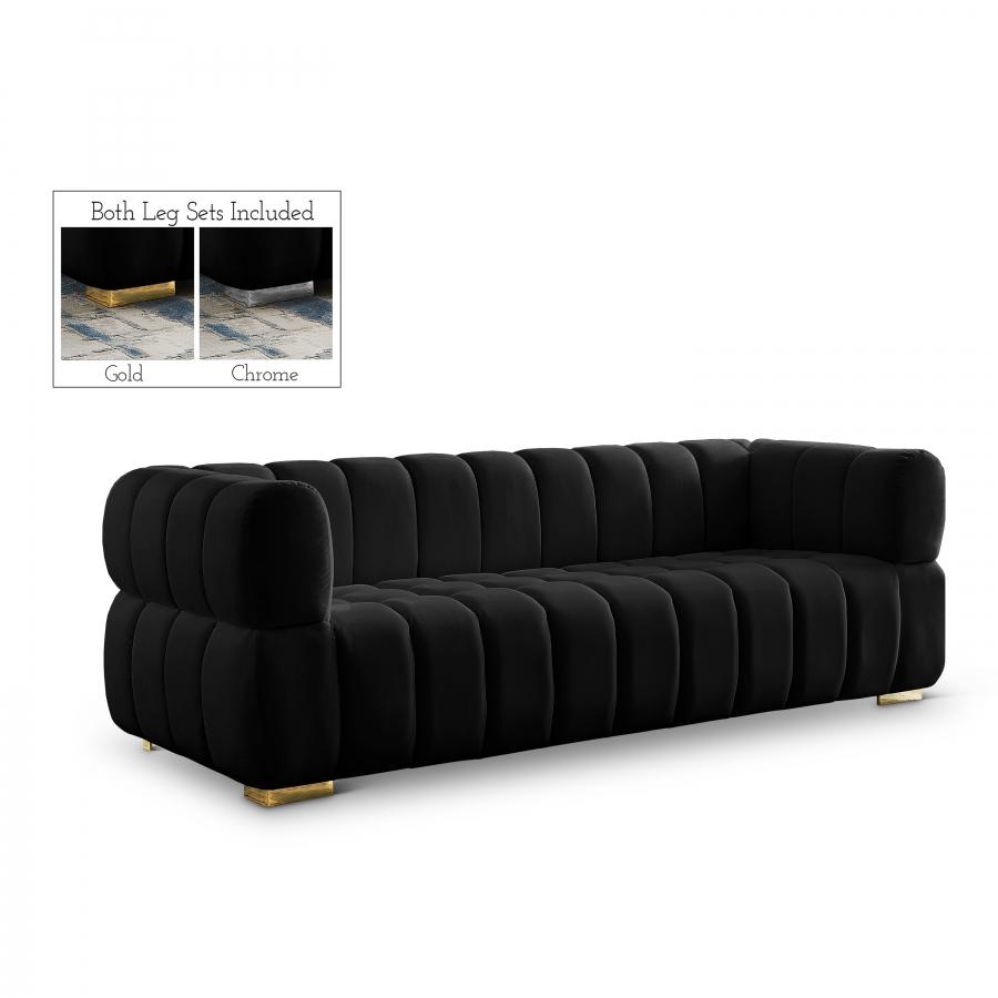

    
Contemporary Black Engineered Wood Sofa Meridian Furniture Gwen 670Black-S
