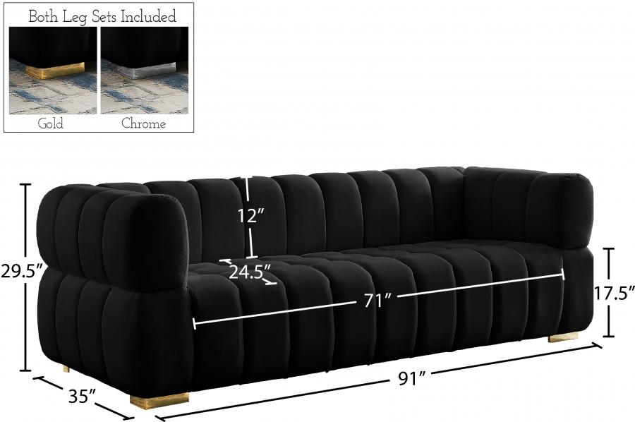 

    
 Photo  Contemporary Black Engineered Wood Sofa Meridian Furniture Gwen 670Black-S
