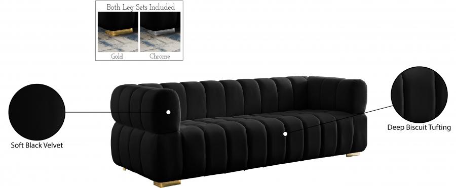 

    
 Shop  Contemporary Black Engineered Wood Sofa Meridian Furniture Gwen 670Black-S
