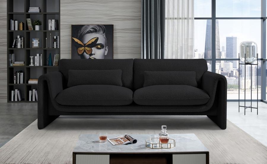 

    
Contemporary Black Engineered Wood Sofa Meridian Furniture Stylus 198Black-S

