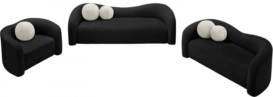 

    
 Shop  Contemporary Black Eucalyptus Wood Loveseat Meridian Furniture Kali 186Black-L
