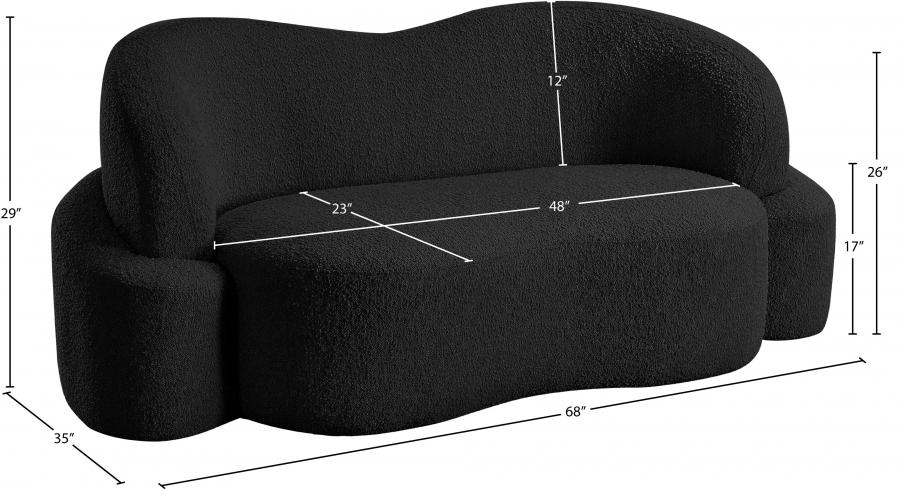 

    
 Photo  Contemporary Black Eucalyptus Wood Loveseat Meridian Furniture Principessa 108Black-L
