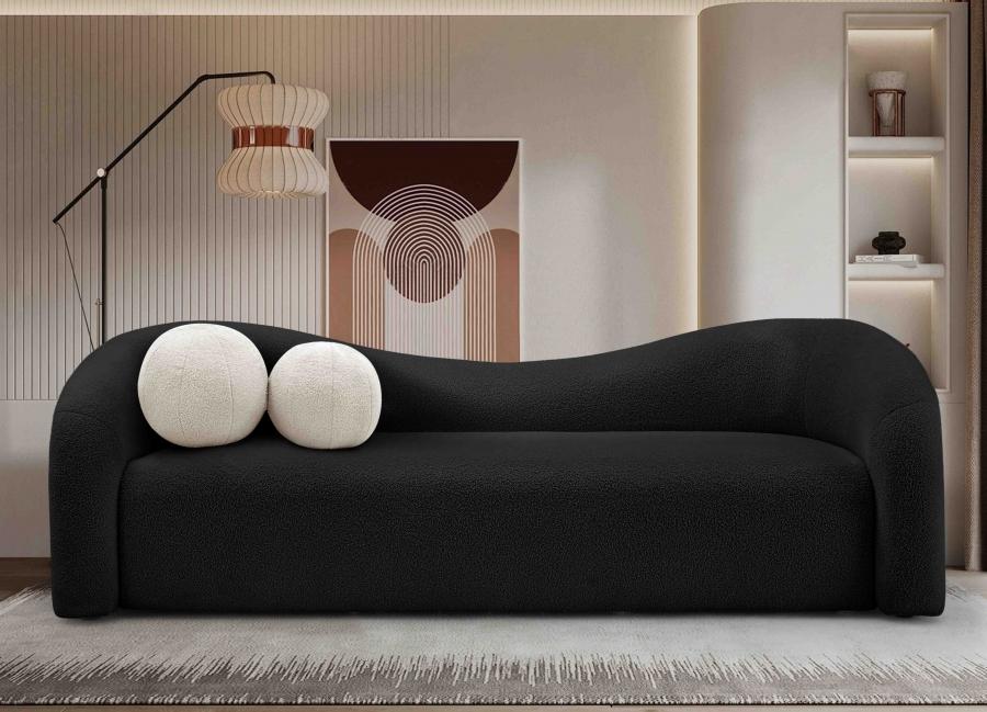 

    
Contemporary Black Eucalyptus Wood Sofa Meridian Furniture Kali 186Black-S
