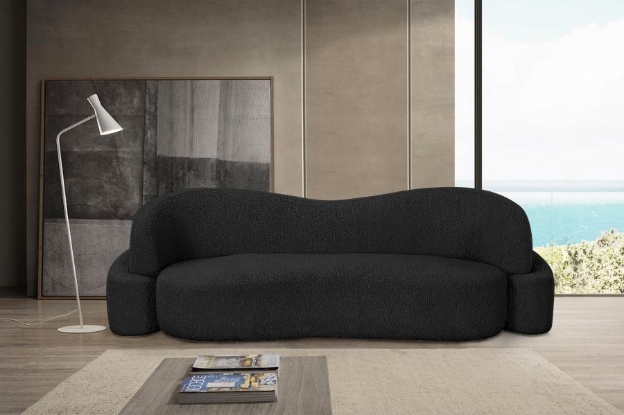 

    
Contemporary Black Eucalyptus Wood Sofa Meridian Furniture Principessa 108Black-S
