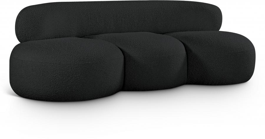 

    
Contemporary Black Eucalyptus Wood Sofa Meridian Furniture Venti 140Black-S
