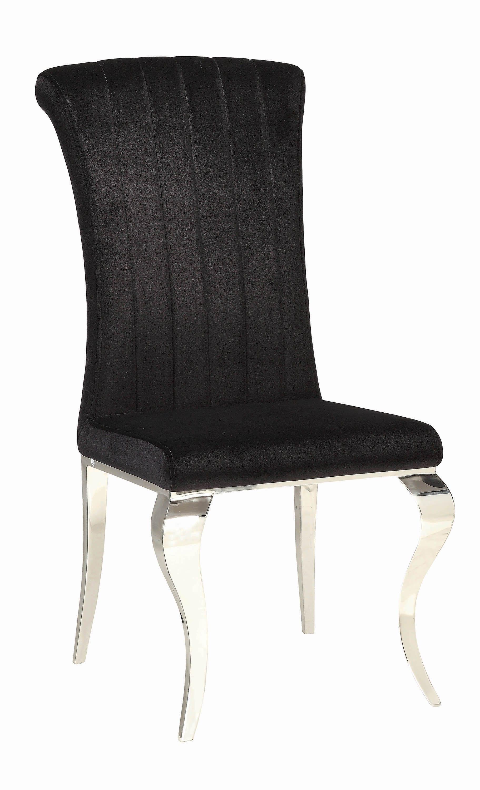 

    
Contemporary Black Fabric Upholstery Side chair Set 4 pcs Barzini by Coaster
