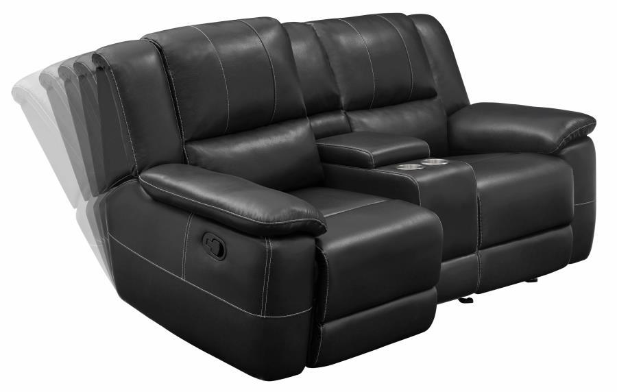 

    
Contemporary Black Faux Leather Living Room Set 3pcs Coaster 601061-S3 Lee
