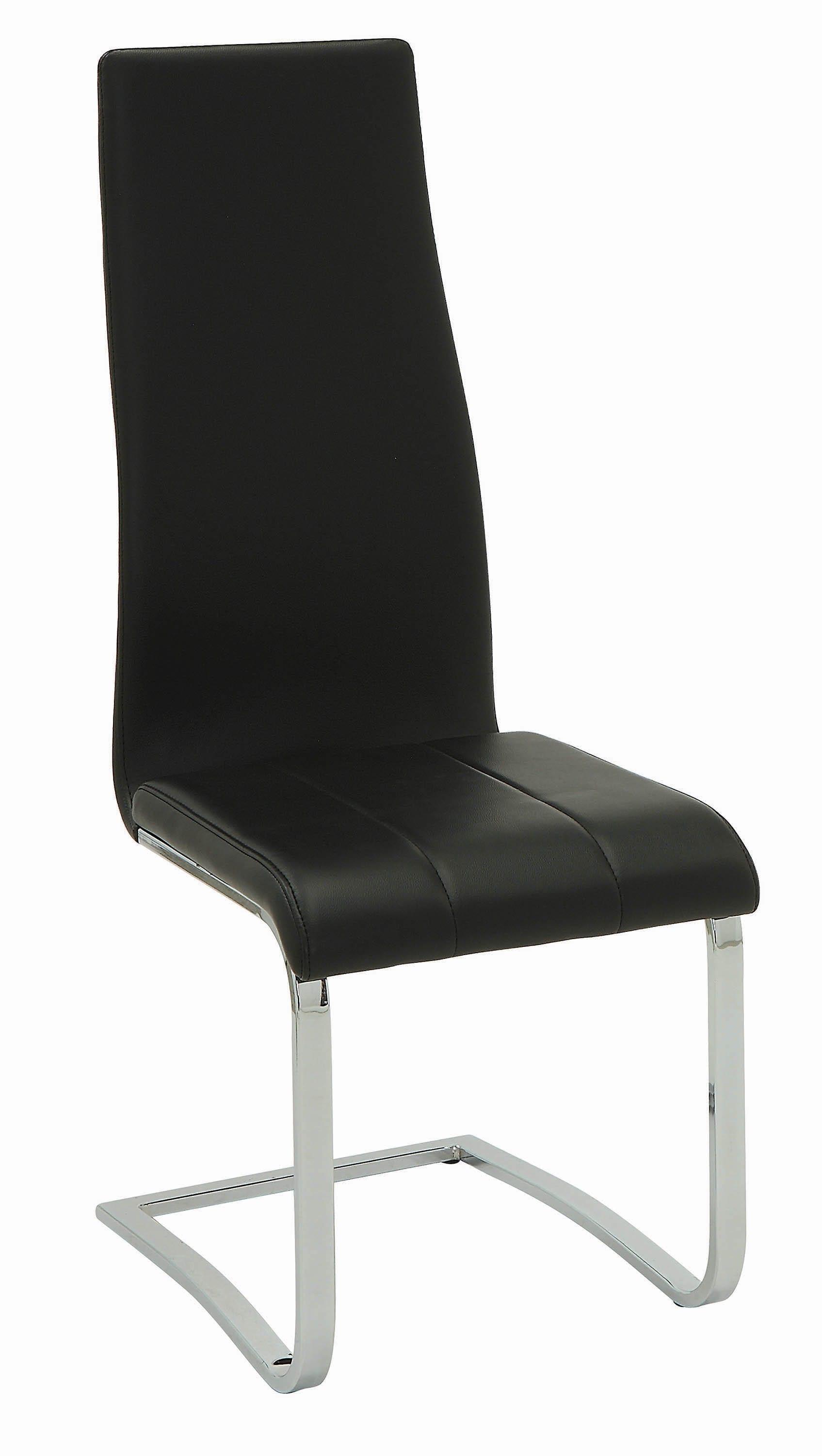 Contemporary Dining Chair Stanton 100515BLK in Black Faux Leather