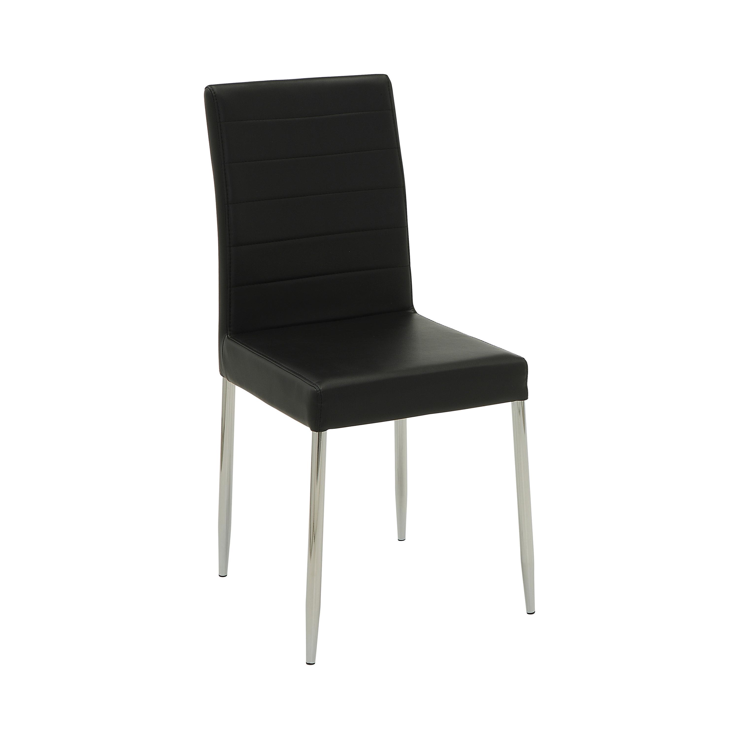 Contemporary Dining Chair Set 120767BLK Vance 120767BLK in Black Leatherette