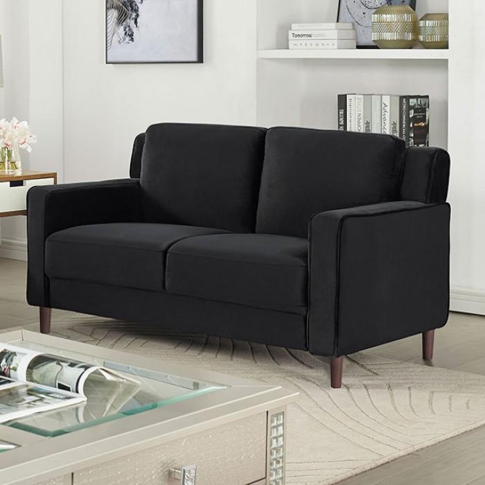 

    
Contemporary Black Flannelette Loveseat Furniture of America CM6064BK-LV Brandi
