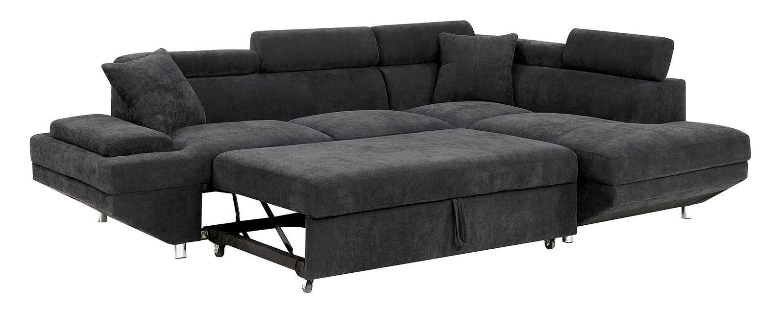 

    
Contemporary Black Flannelette Sectional Sofa Furniture of America CM6124BK Foreman
