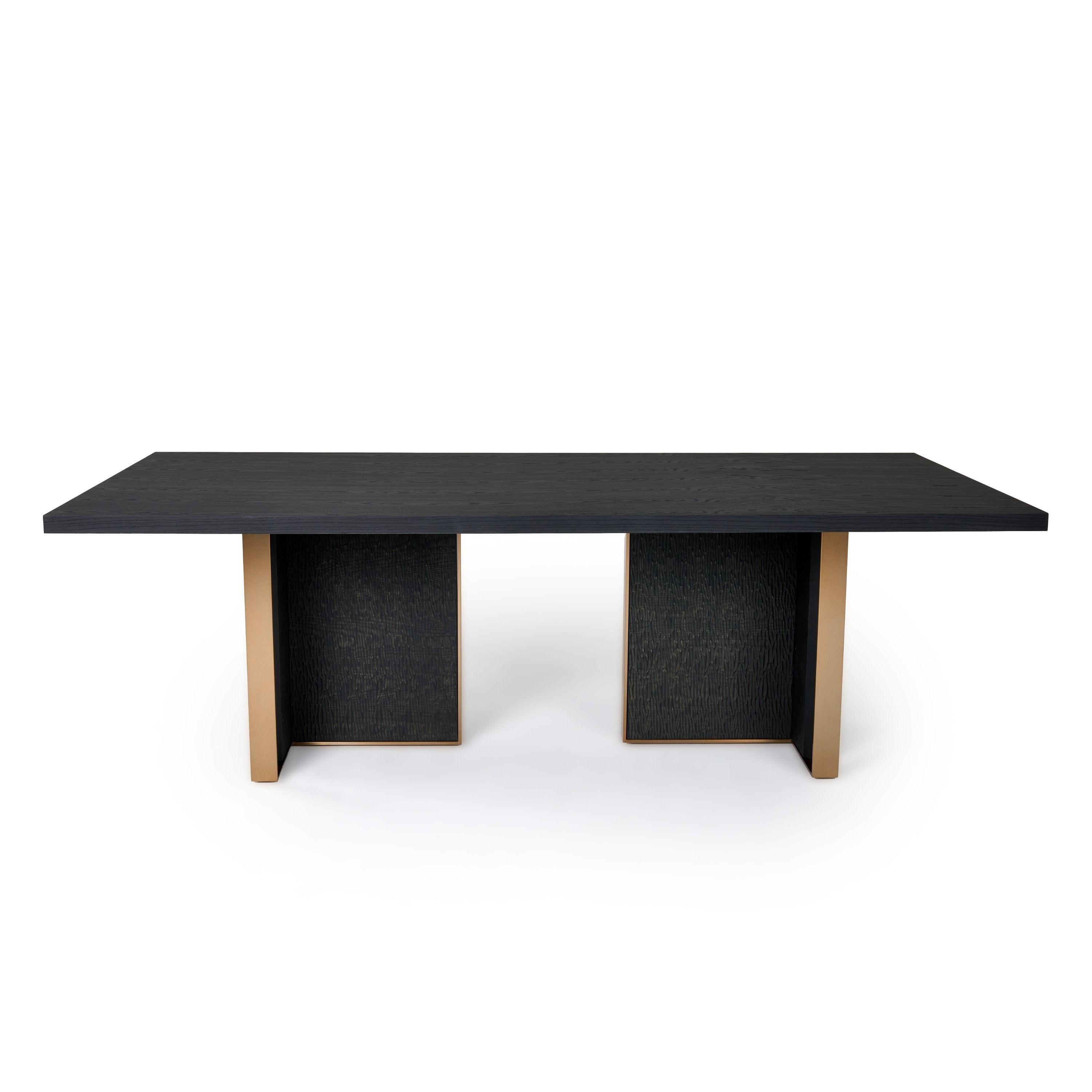 Contemporary Dining Table Modrest Tasha Dining Table VGVCT2308 VGVCT2308 in Gold, Black 