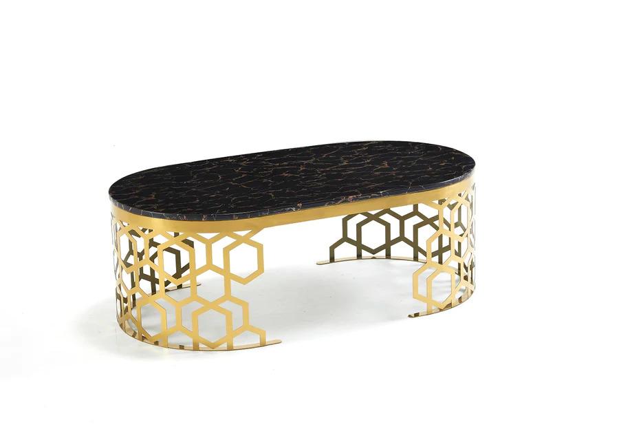 Contemporary Coffe Table T1018 Coffee Table T1018-C T1018-C in Gold, Black 