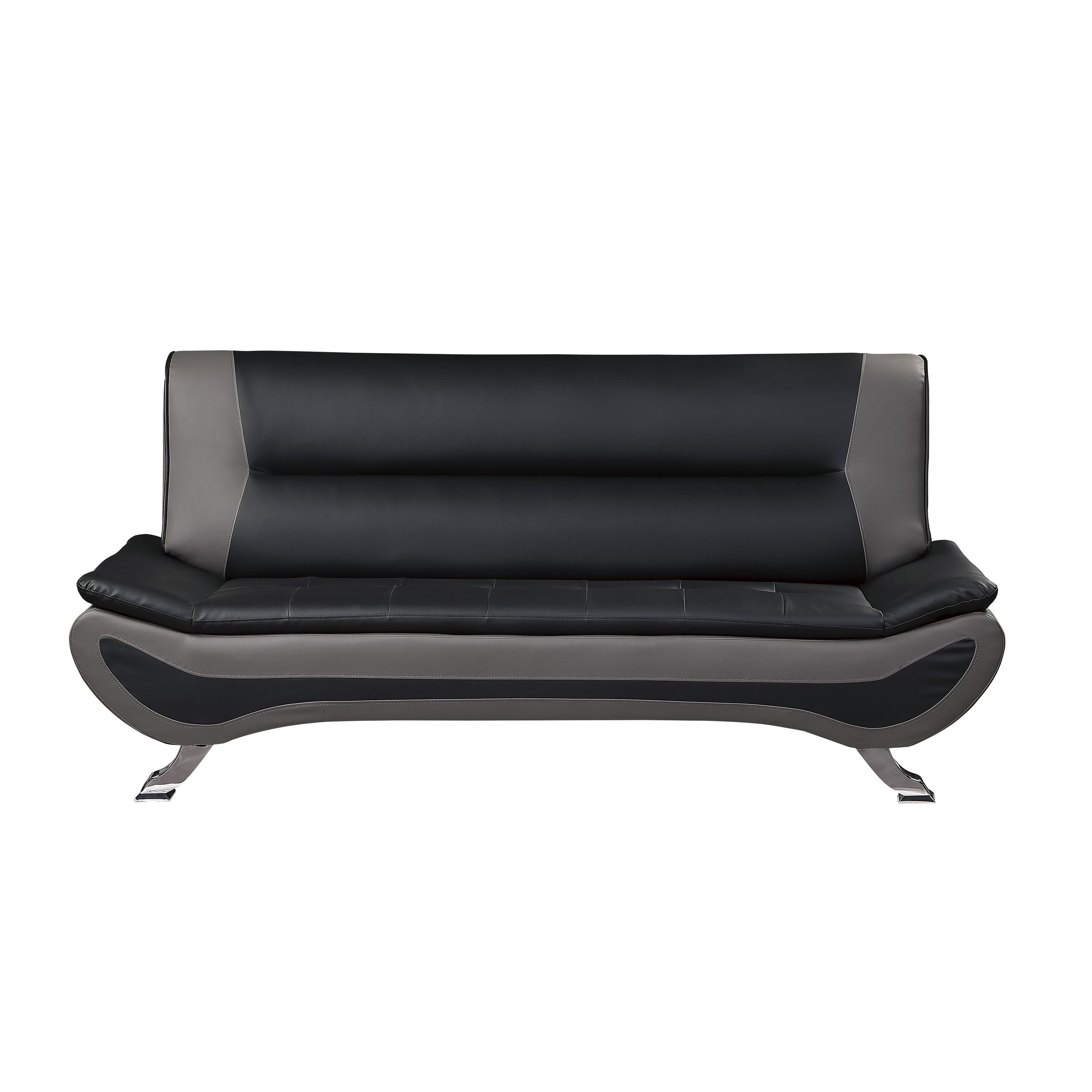 

    
Contemporary Black & Gray Faux Leather Sofa Homelegance 8219BLK-3 Veloce
