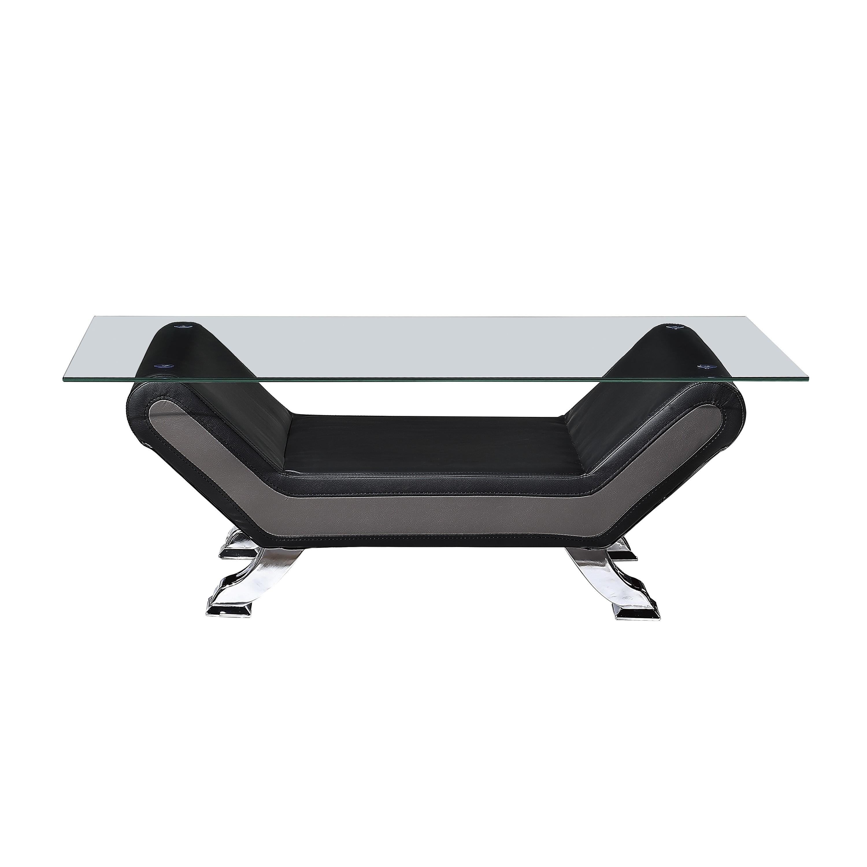 Contemporary Cocktail Table 8219BLK-30* Veloce 8219BLK-30* in Gray, Black 