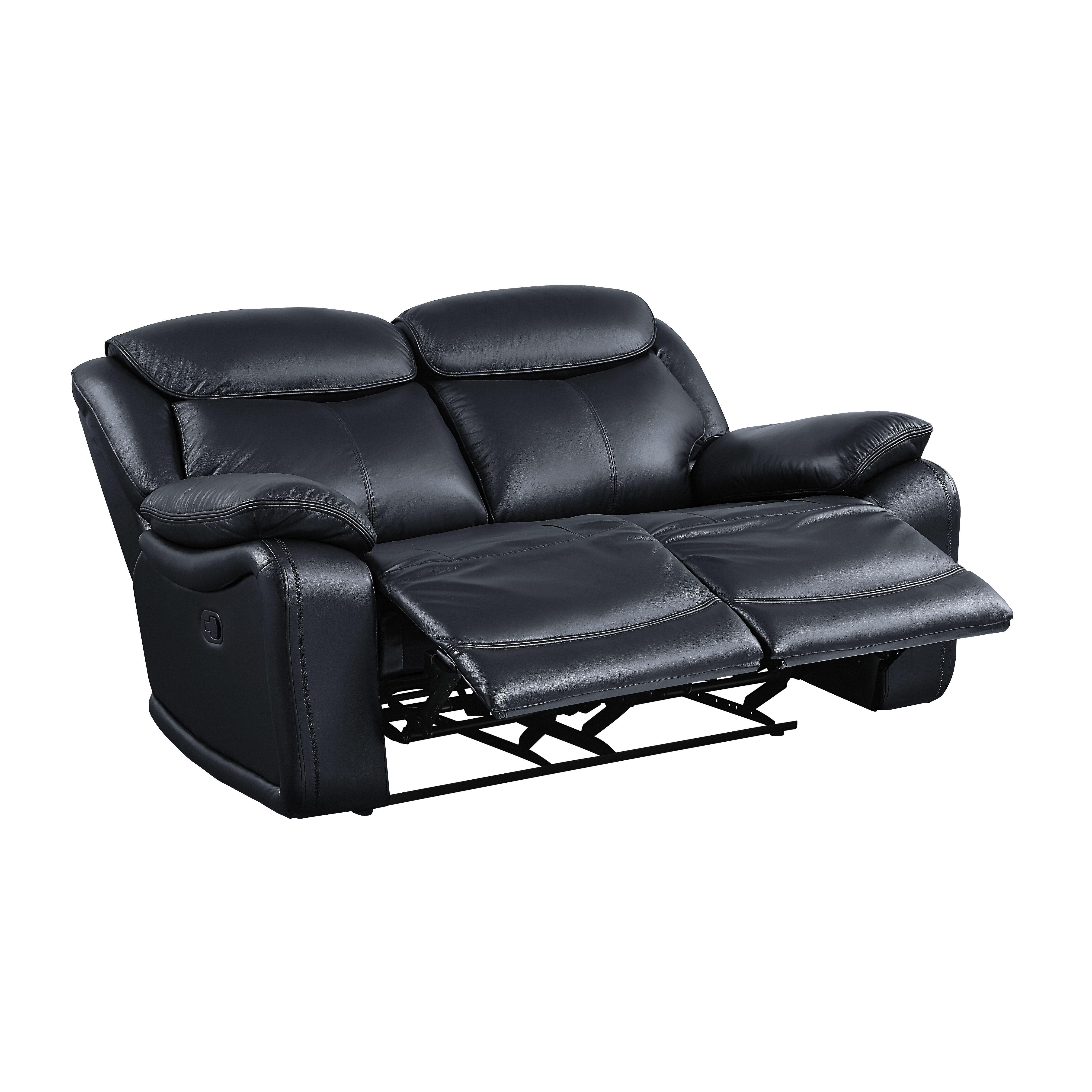 

    
Contemporary Black Leather Loveseat by Acme Ralorel LV00061
