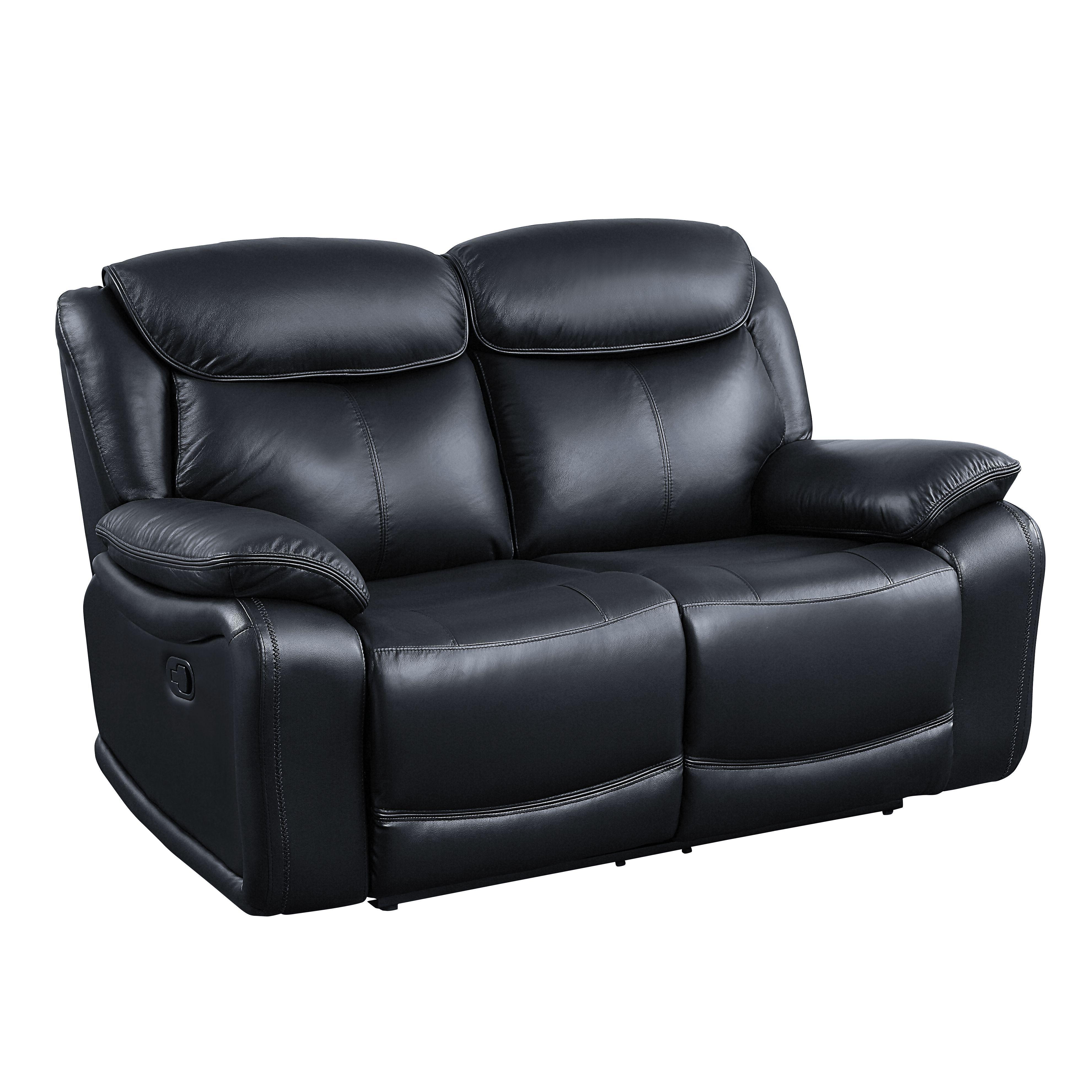 

    
Contemporary Black Leather Loveseat by Acme Ralorel LV00061
