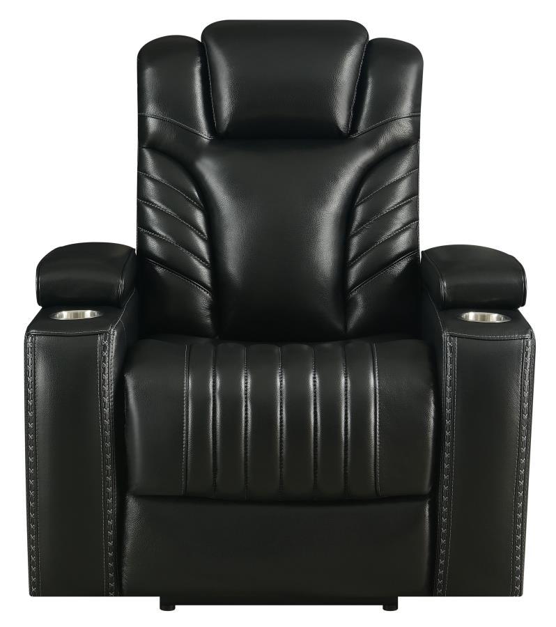Contemporary Power recliner 609463PPI Bismark 609463PPI in Black Leather