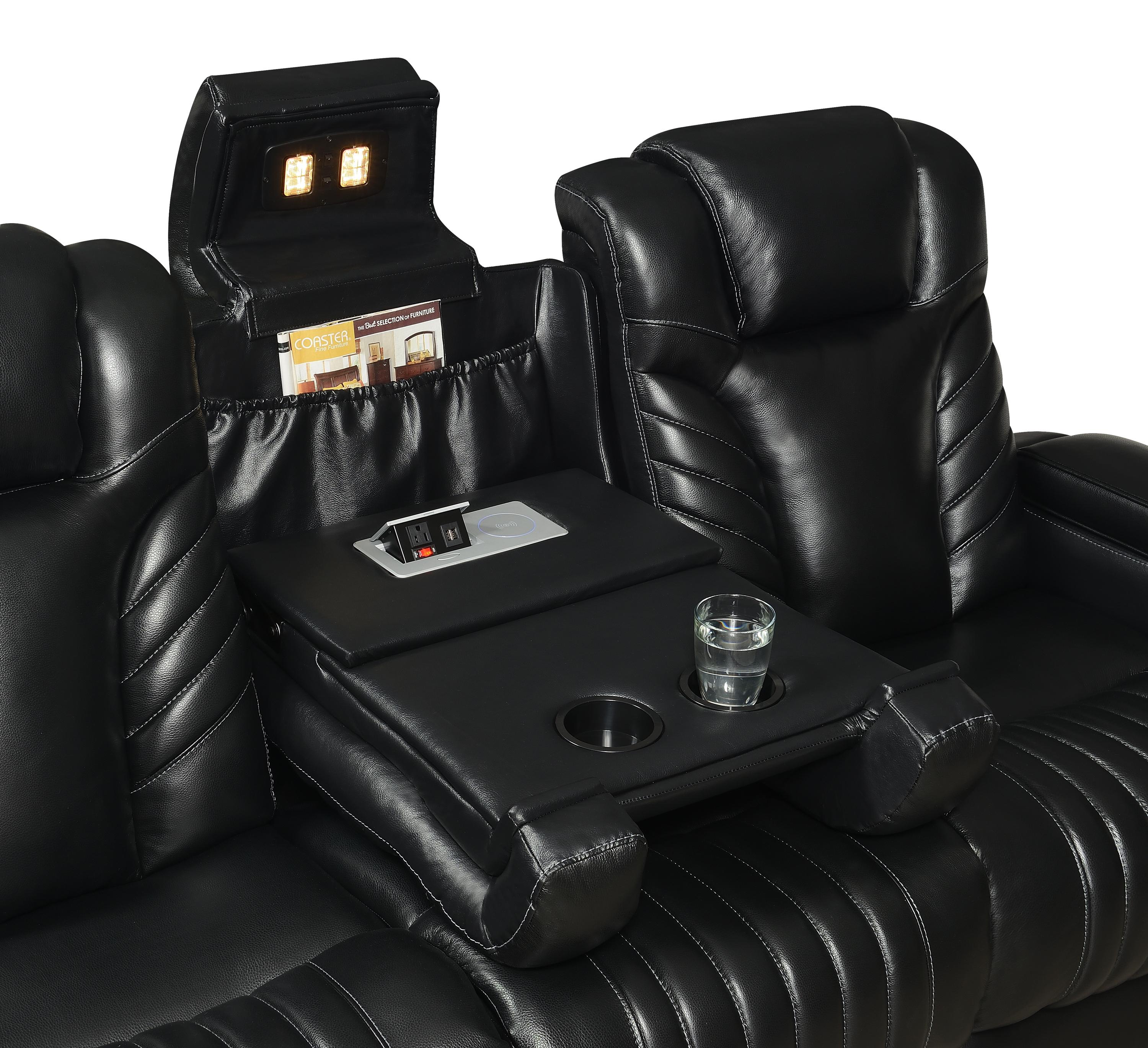 

    
609461PPI Contemporary Black Leather Power Sofa Coaster 609461PPI Bismark
