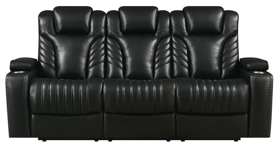 Contemporary Power sofa 609461PPI Bismark 609461PPI in Black Leather
