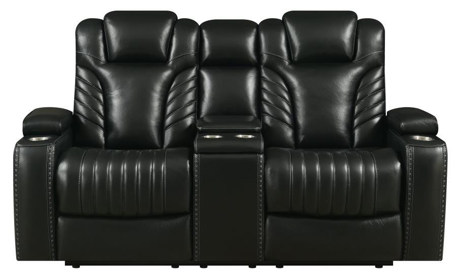 

                    
Buy Contemporary Black Leather Power Sofa Set 2pcs Coaster 609461PPI-S2 Bismark
