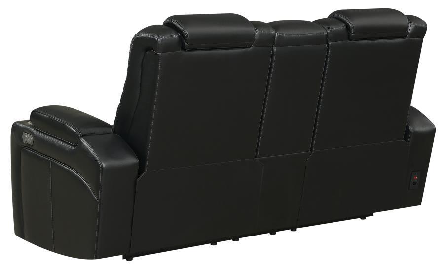 

    
 Photo  Contemporary Black Leather Power Sofa Set 2pcs Coaster 609461PPI-S2 Bismark
