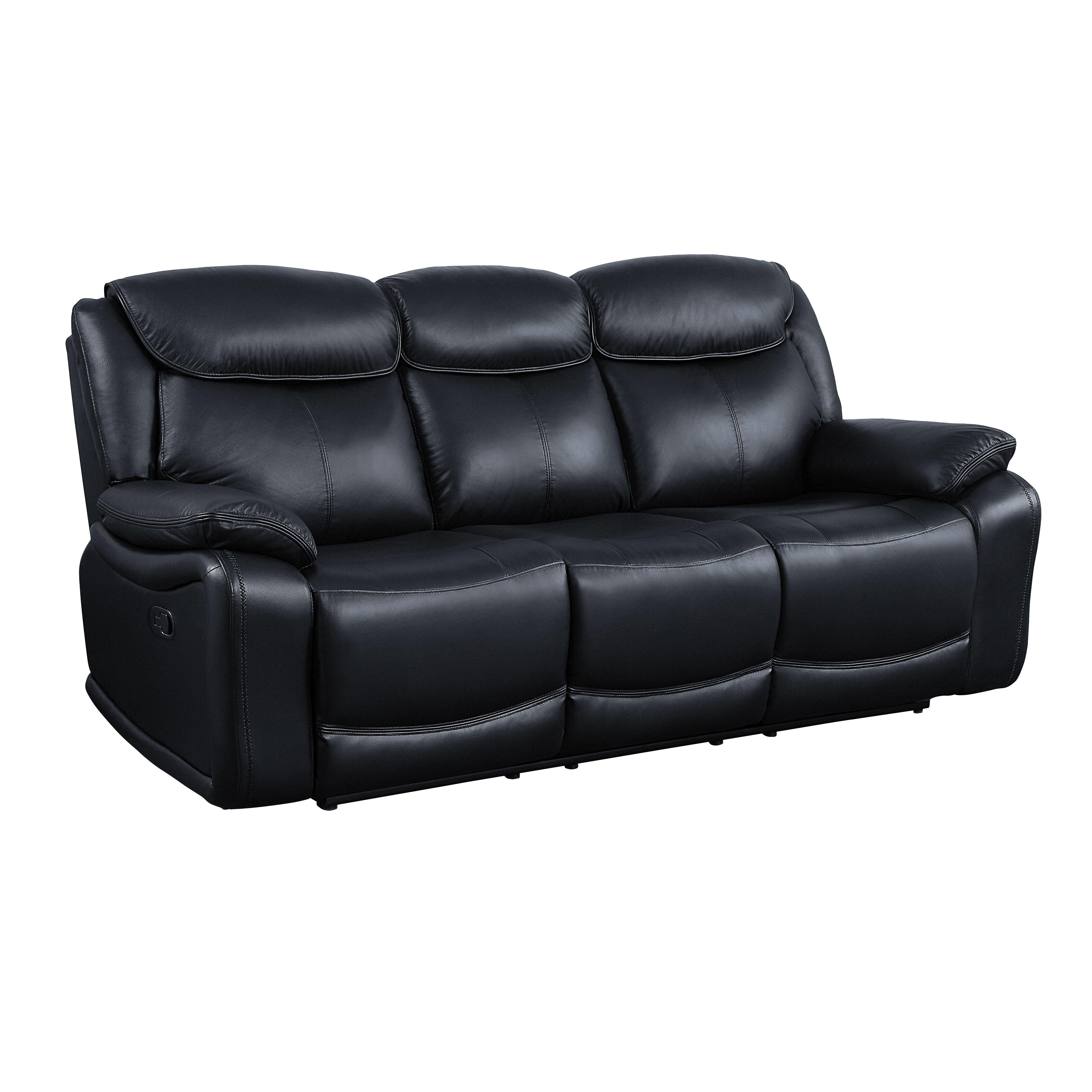 

    
Contemporary Black Leather Sofa by Acme Ralorel LV00060
