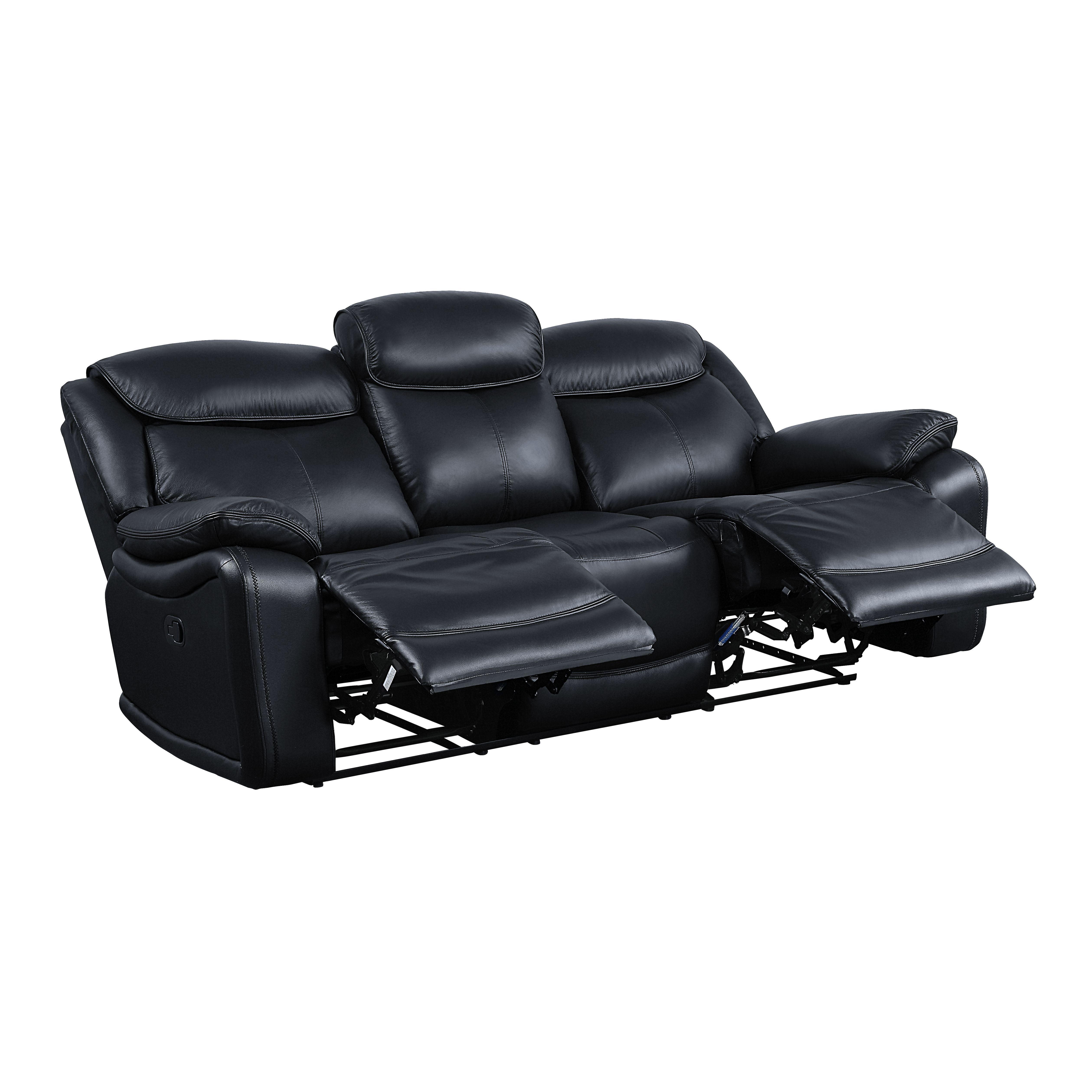 

    
Contemporary Black Leather Sofa + Loveseat by Acme Ralorel LV00060-2pcs

