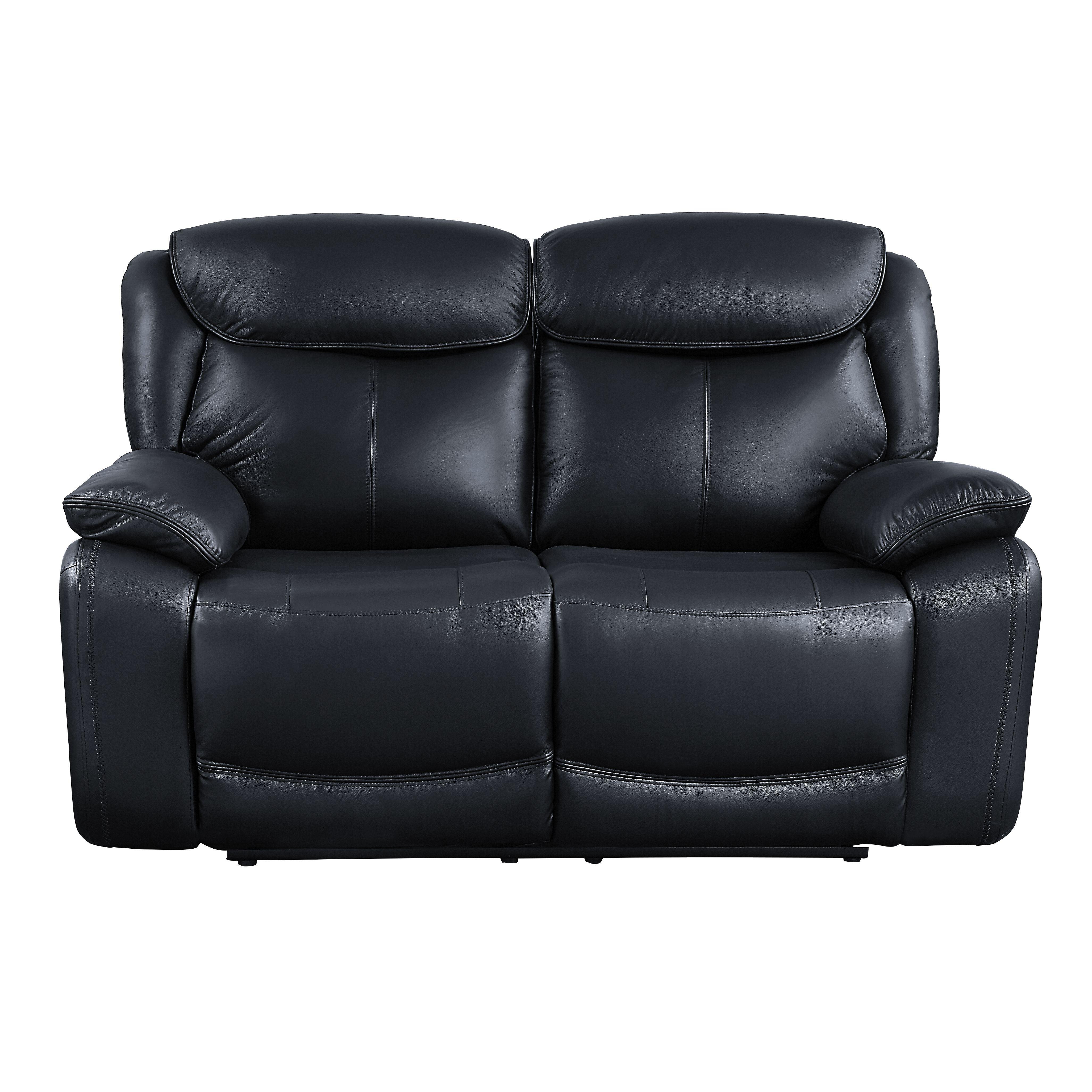 

    
LV00060-2pcs Contemporary Black Leather Sofa + Loveseat by Acme Ralorel LV00060-2pcs

