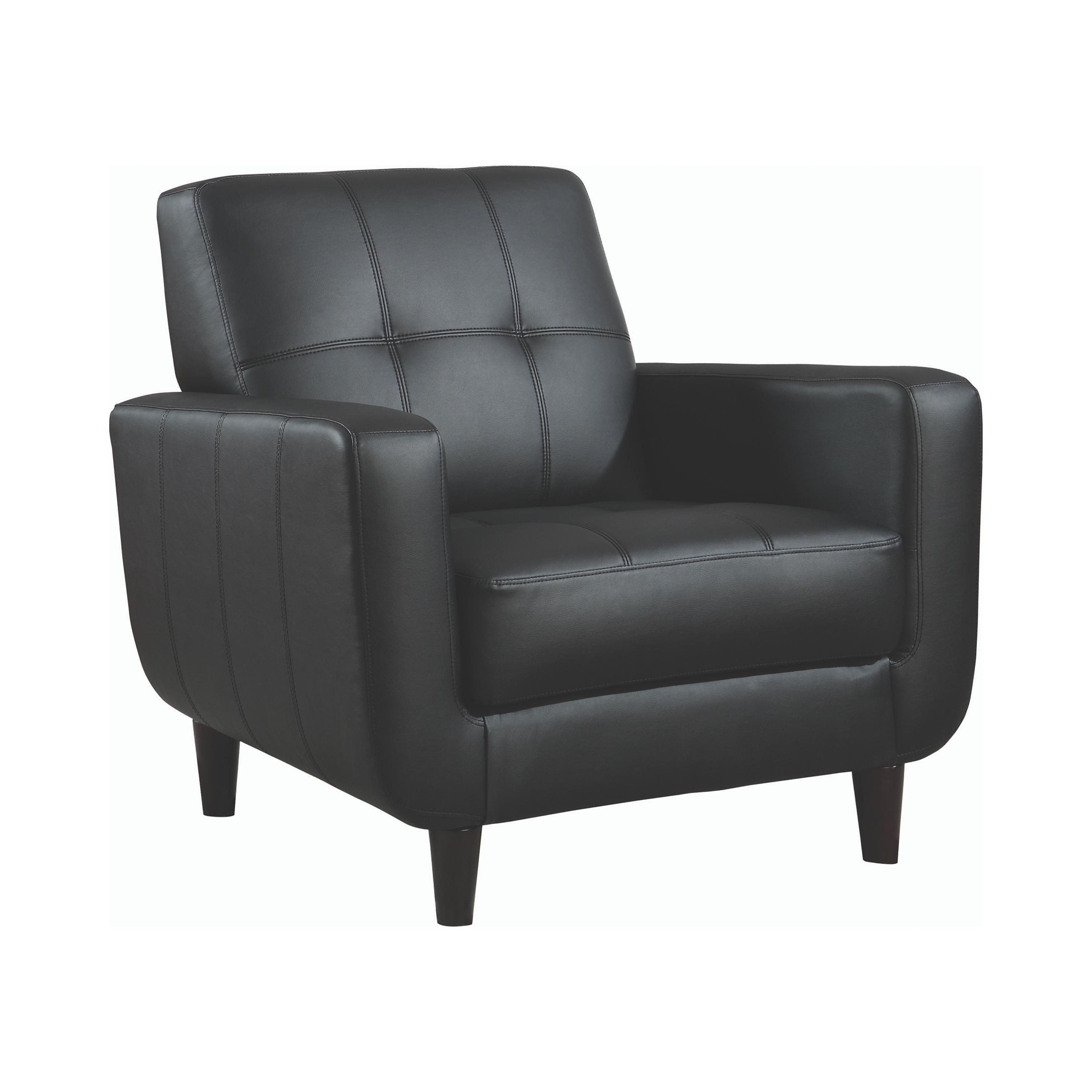 Contemporary Accent Chair 900204 900204 in Black Leatherette