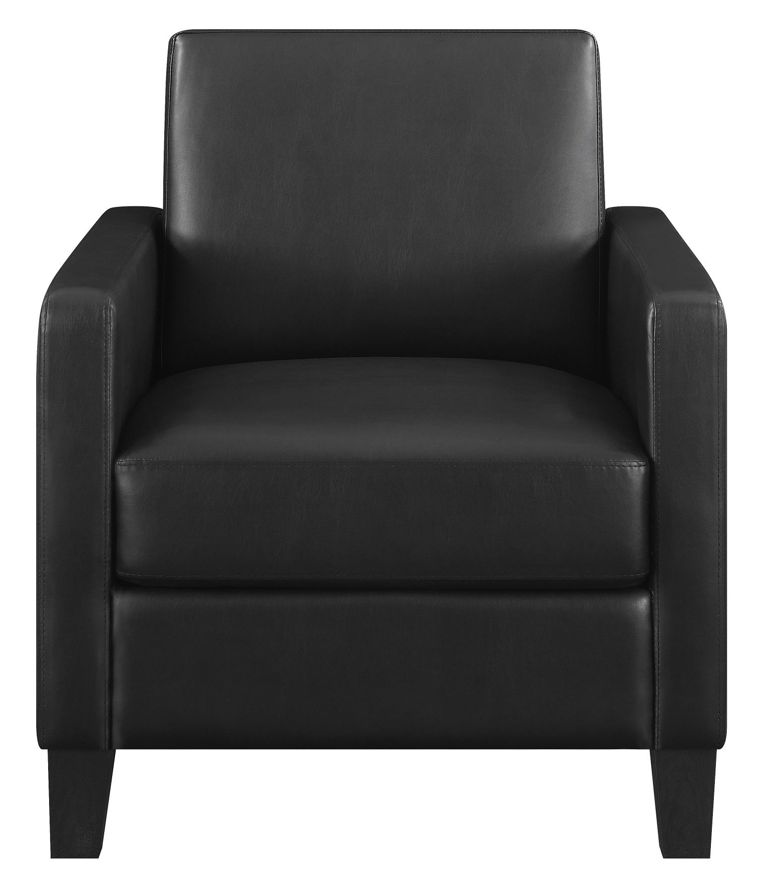 Contemporary Accent Chair 909478 909478 in Black Leatherette