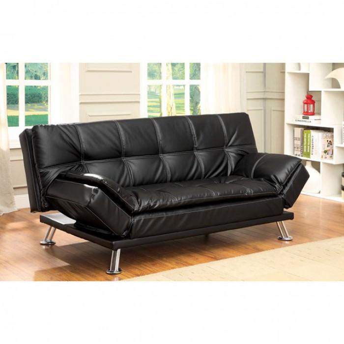 

    
CM2677BK-2PC Contemporary Black Leatherette Futon Sofa and Chaise Furniture of America Hauser
