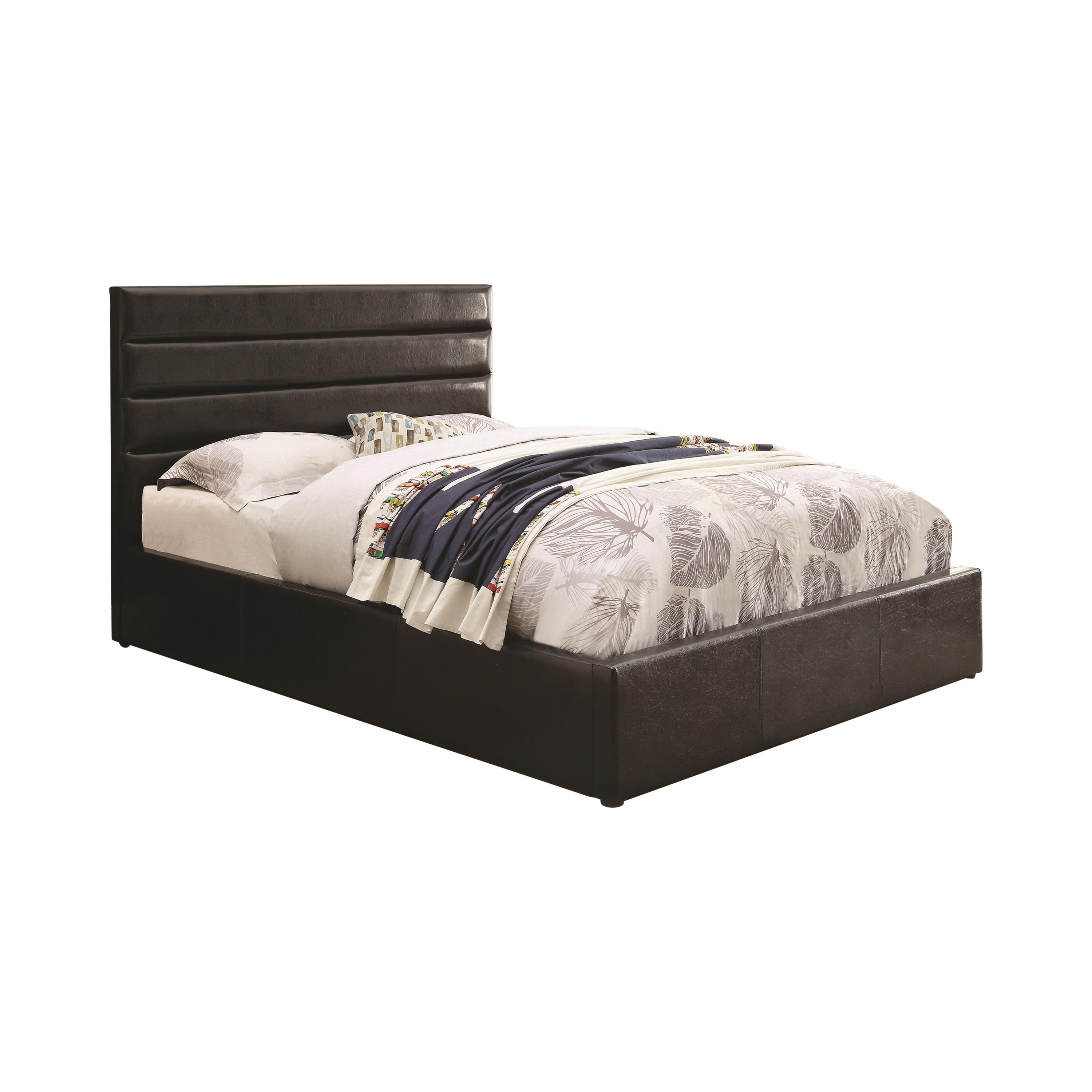 Contemporary Bed 300469KE Riverbend 300469KE in Black Leatherette
