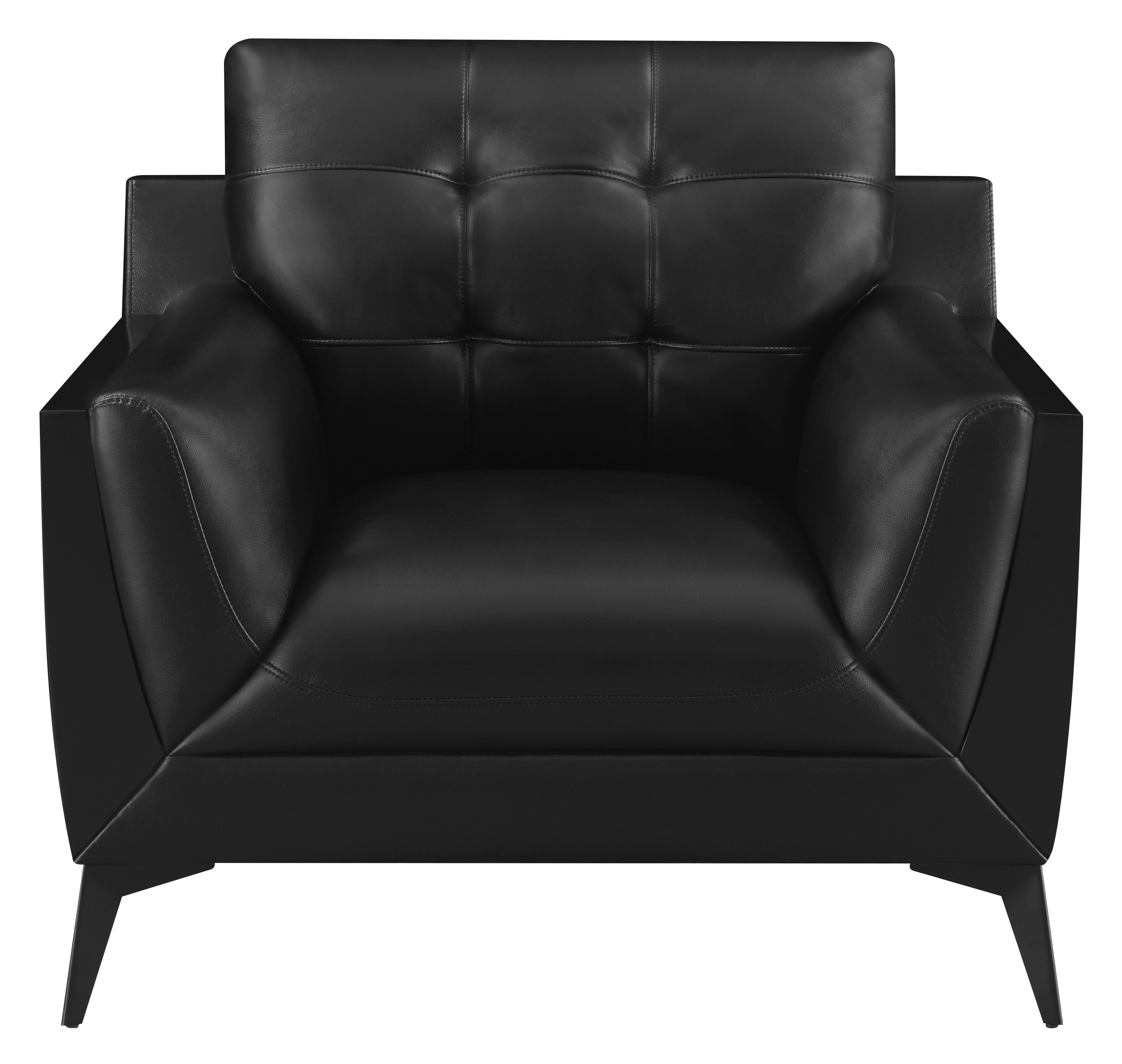 

    
 Order  Contemporary Black Leatherette Living Room Set 3pcs Coaster 511131-S3 Moira
