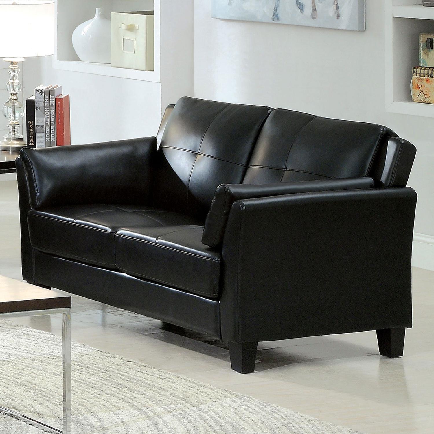 

    
Contemporary Black Leatherette Loveseat Furniture of America CM6717BK-LV Pierre
