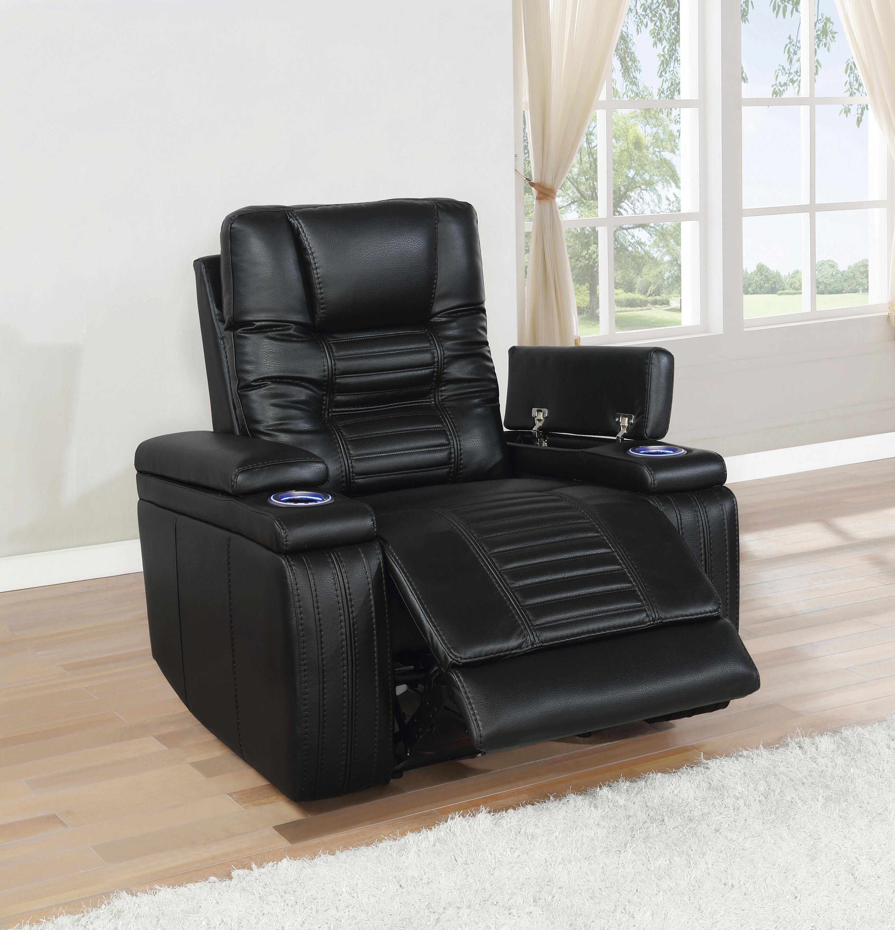 

                    
Buy Contemporary Black Leatherette Power Living Room Set 3pcs Coaster 651301PP-S3 Zane
