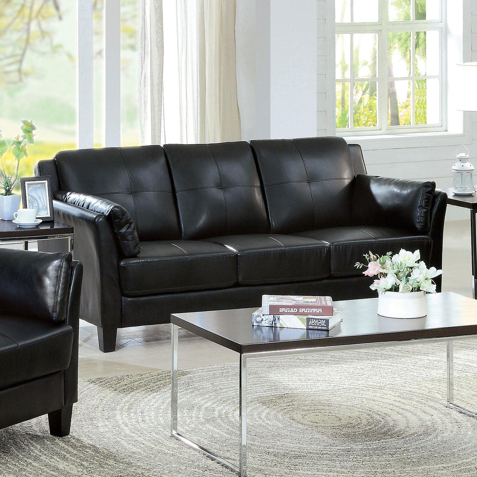 

    
Contemporary Black Leatherette Sofa and Loveseat Furniture of America Pierre
