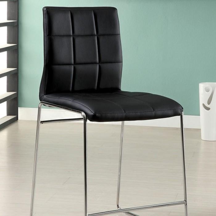 Contemporary Counter Height Chair CM8320BK-PC-2PK Kona CM8320BK-PC-2PK in Black Leatherette