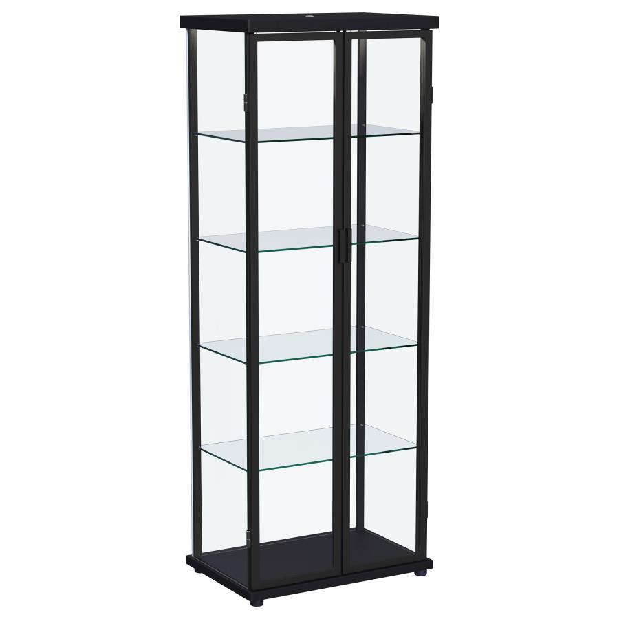Contemporary, Modern Curio Cabinet Aero Curio Cabinet 950400-C 950400-C in Black 