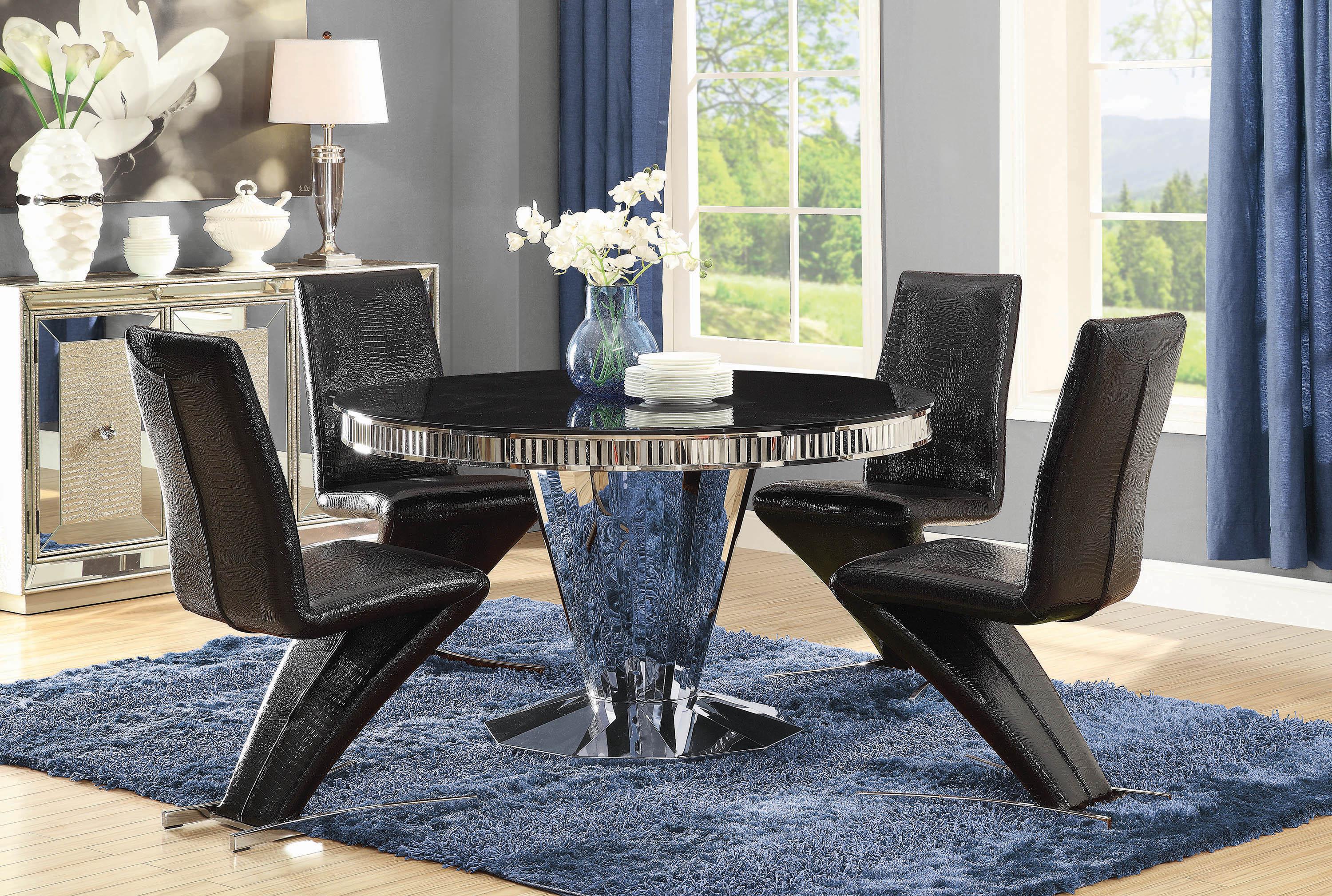 

    
Contemporary Black Metal Dining table Barzini by Coaster
