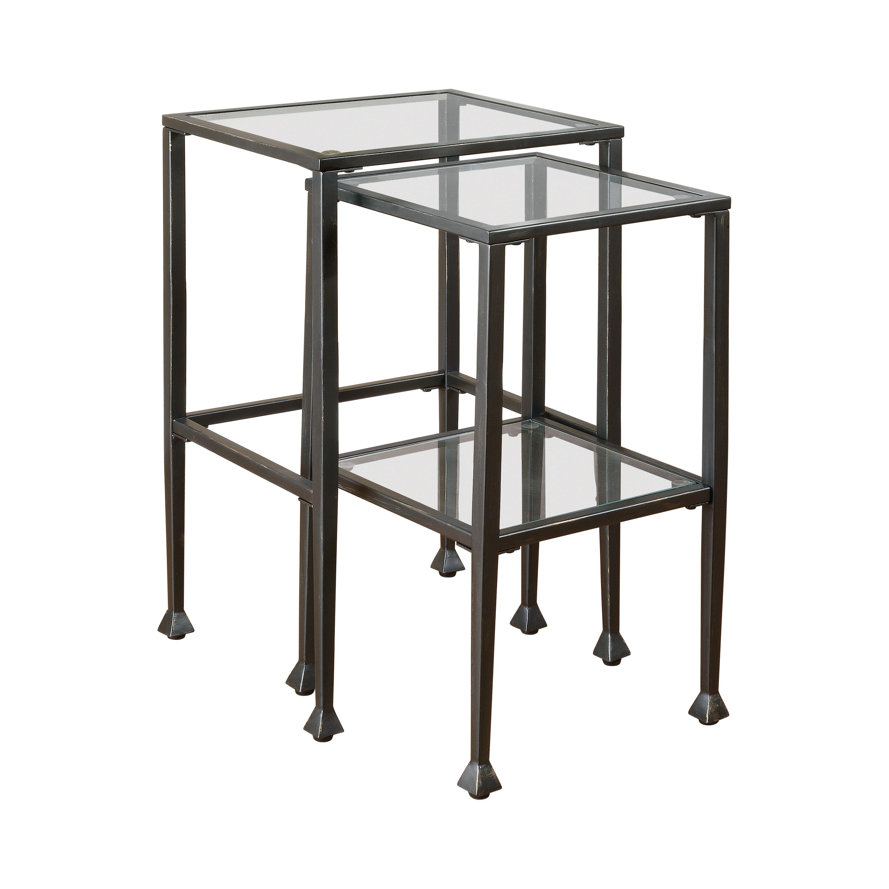 

    
Contemporary Black Metal & Glass Nesting Tables Set 2pcs Coaster 901073
