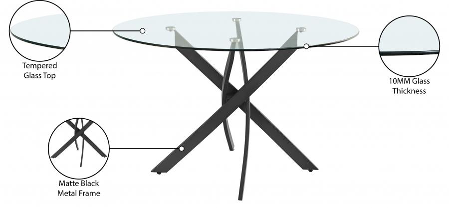 

        
Meridian Furniture Xander Round Dining Table 986-T-RT Dining Table Black  65165498796546
