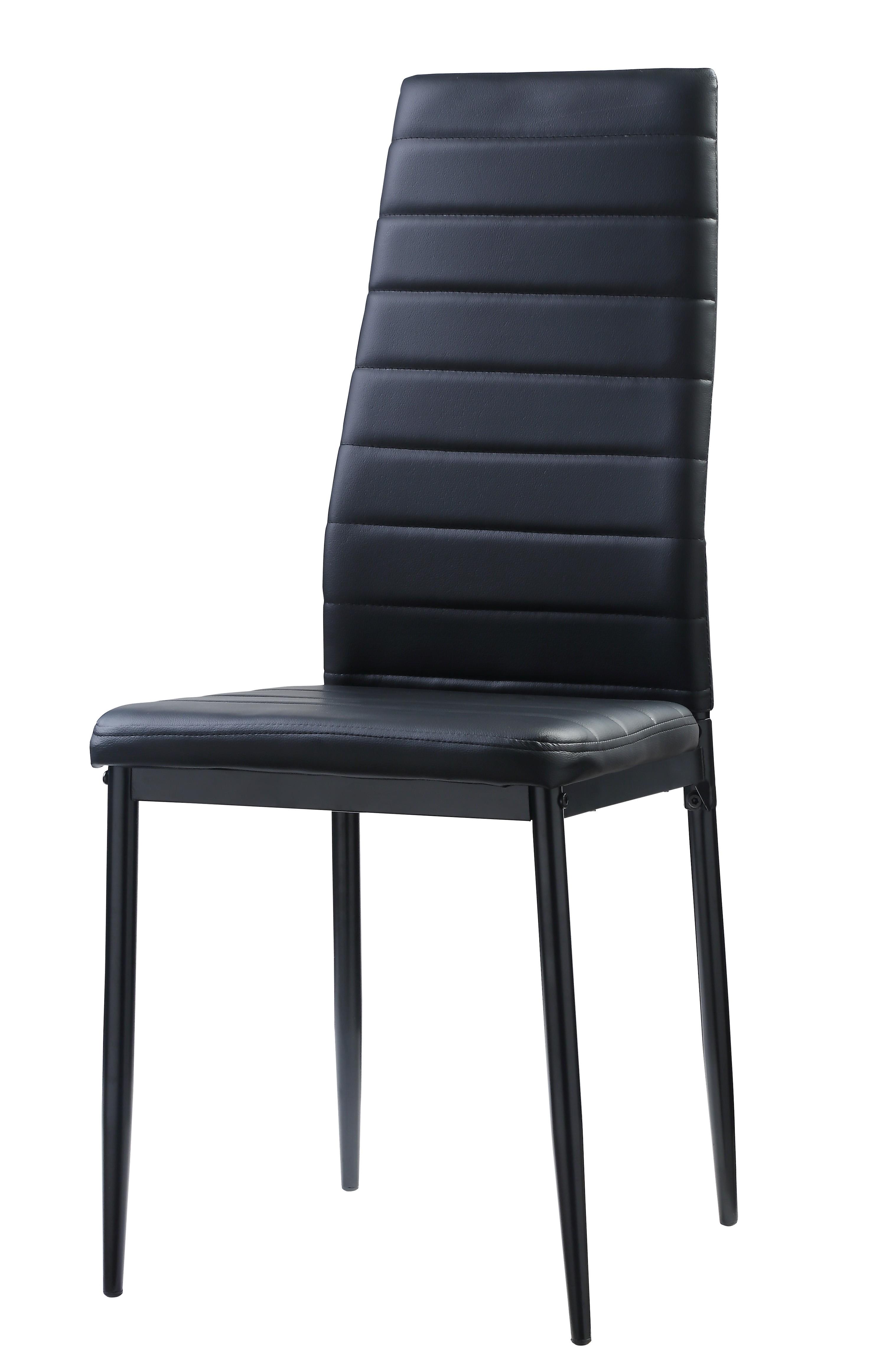 Contemporary Side Chair Set 5538BKS Florian 5538BKS in Black Faux Leather