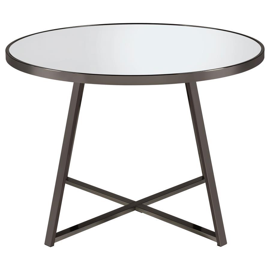 Contemporary, Modern Dining Table Jillian Round Dining Table 120630-T 120630-T in Mirrored, Black 