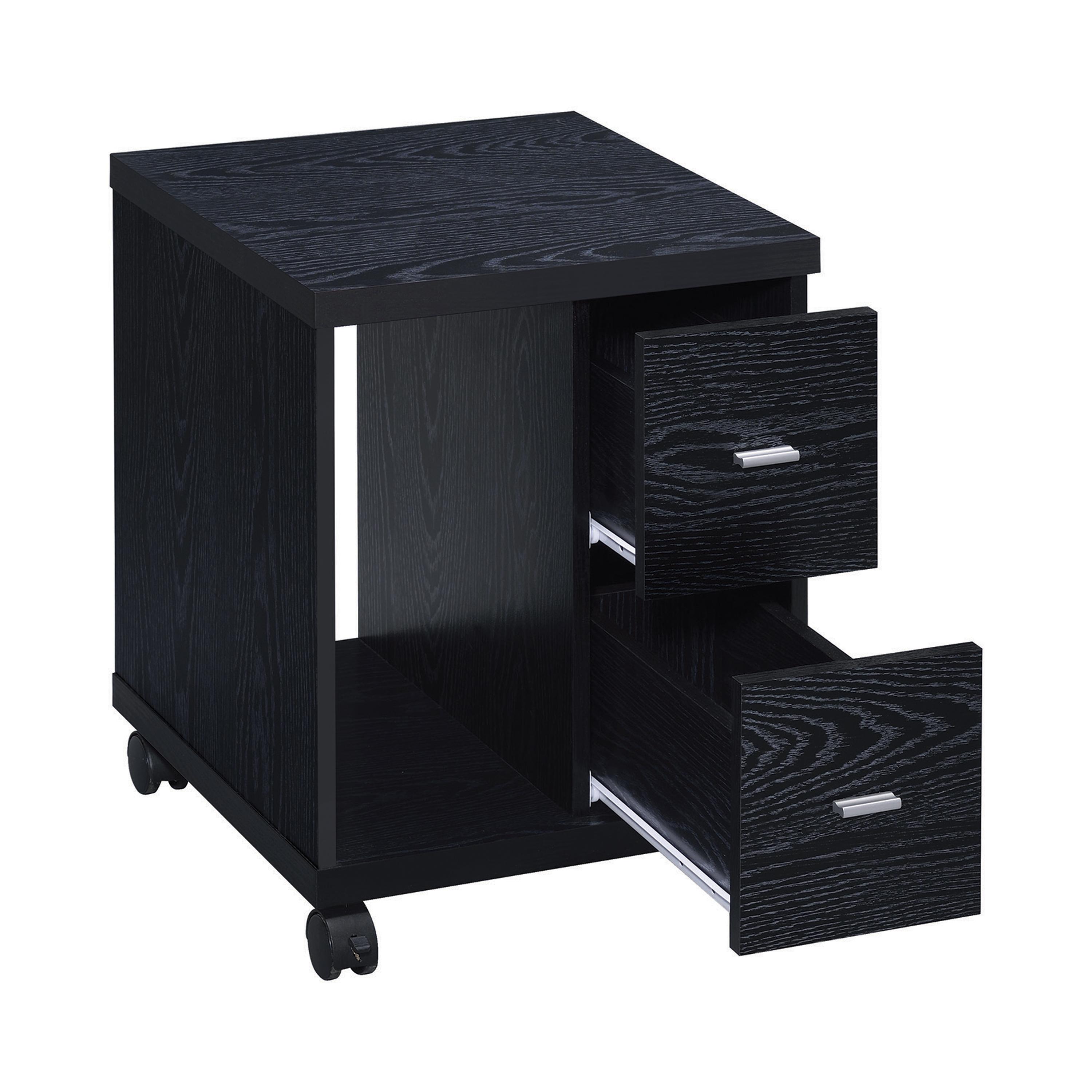 

    
 Shop  Contemporary Black Oak Finish Wood Computer Desk Set 2pcs Coaster 800821-S2 Russell
