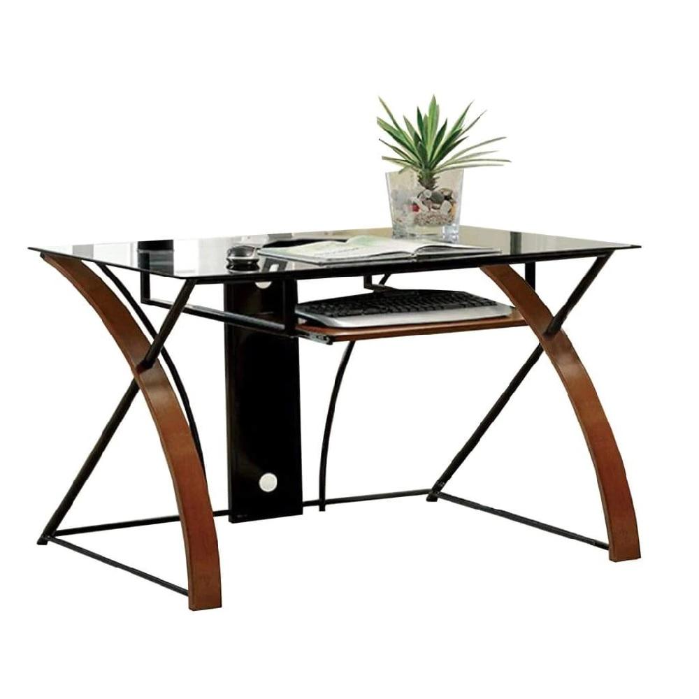 

    
Contemporary Black & Oak Tempered Glass Top Desk Furniture of America CM-DK6216 Baden
