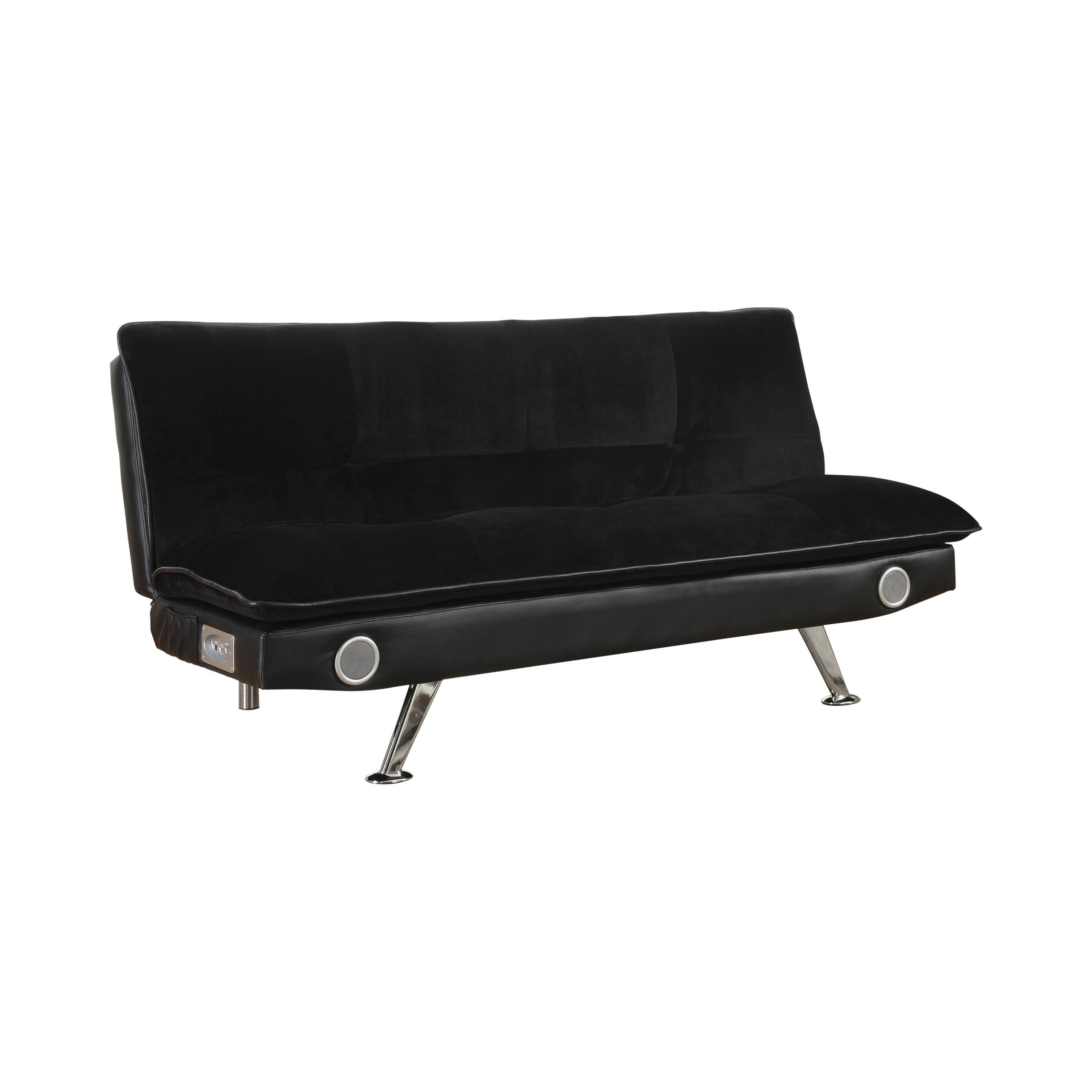 

    
Contemporary Black Padded Velvet & Leatherette Sofa Bed Coaster 500187 Odel
