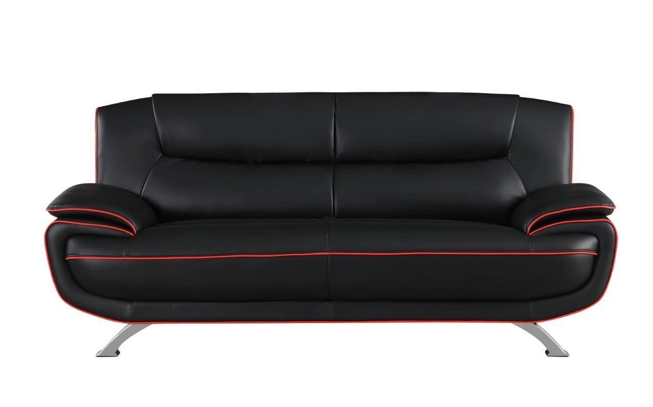 

        
Global United 405 Sofa and Loveseat Set Black Leather gel match 00083398859443

